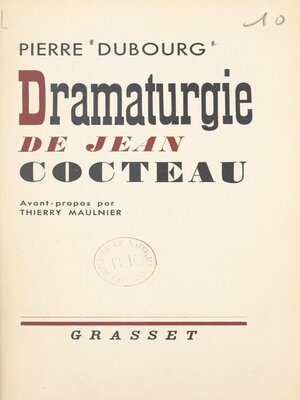 cover image of Dramaturgie de Jean Cocteau